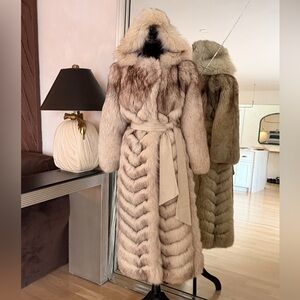 Vintage Full-Length Blue Fox Fur with hood